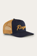 Ringers Western Hackett Trucker Baseball Cap Hat in Navy/Clay
