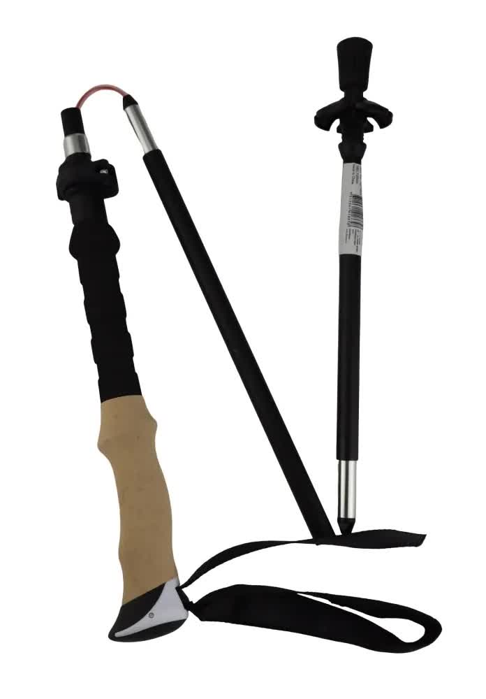 2x Telescopic Adjustable Hiking Pole Folding Walking Stick Adjustable Trekking 105cm - 125cm