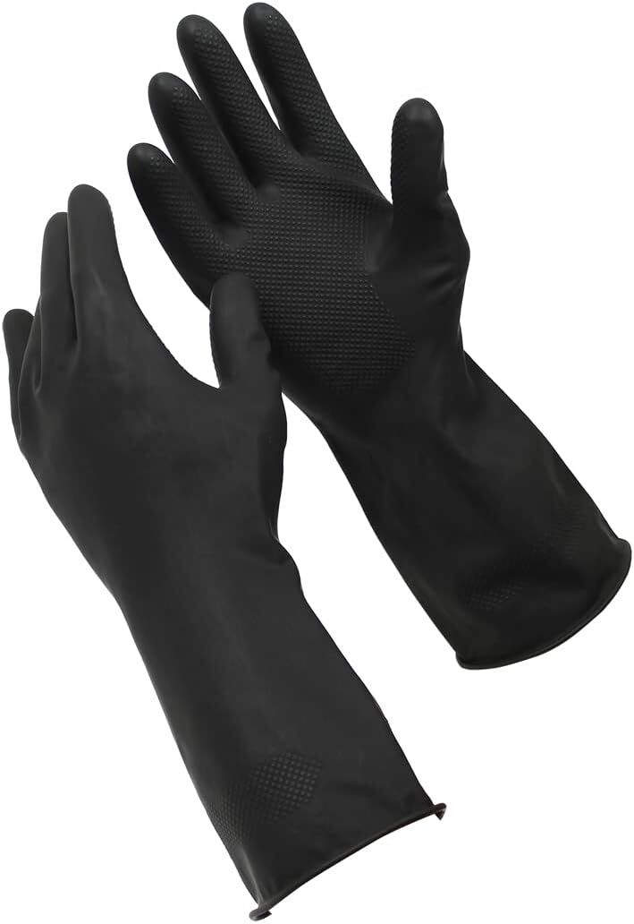 96 Pairs Sabco Heavy Duty Latex Gloves w/ Cotton Lining - Large Size Bulk (1 Carton)