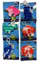 1x Push Bubble Pop It Fidget Keyring Squeeze Toy Sensory Silicone Stress Reliever