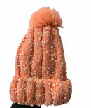 Womens Thick Knit Beanie Winter Fleece Lined Hat Warm Faux Fur Pom Ski