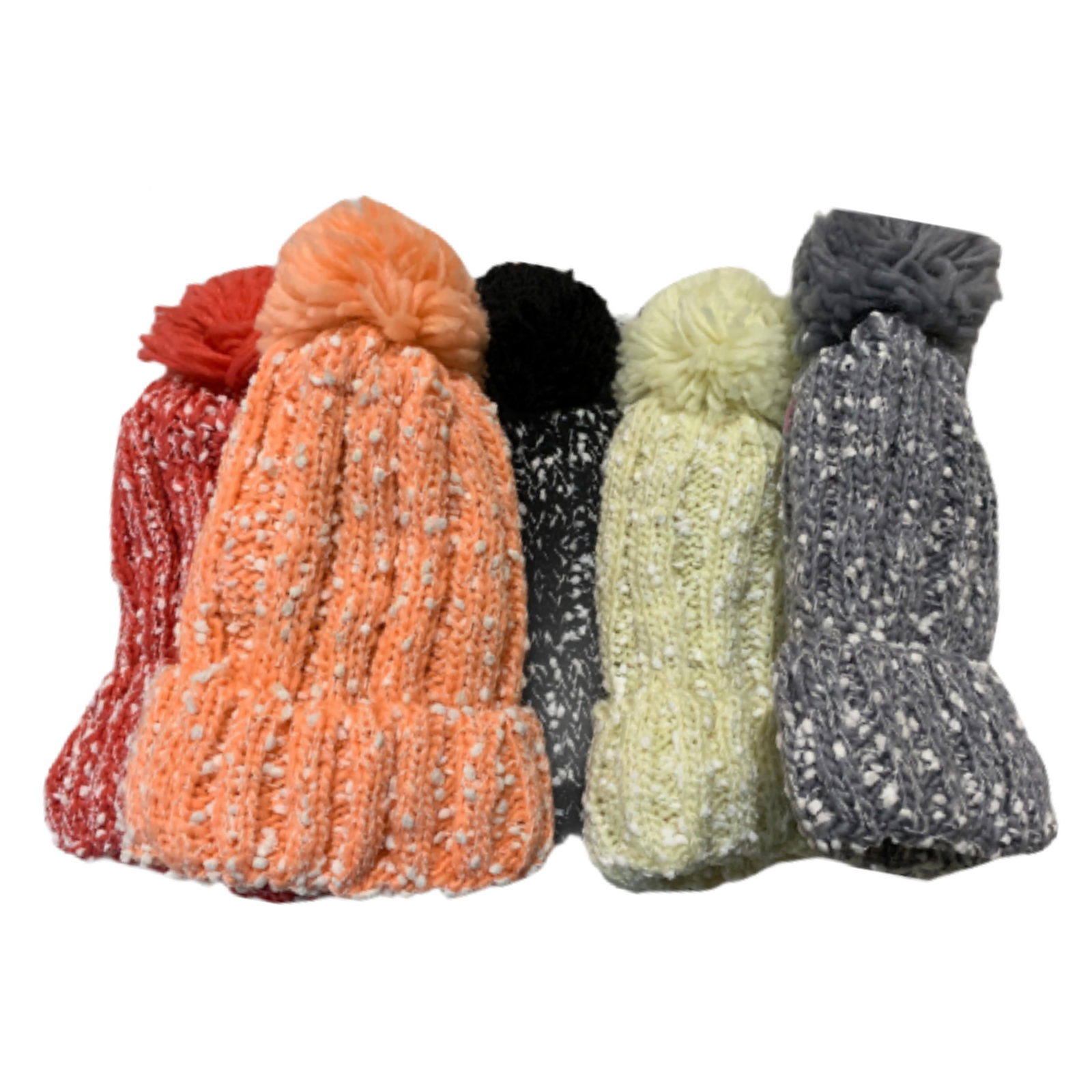 Womens Thick Knit Beanie Winter Fleece Lined Hat Warm Faux Fur Pom Ski