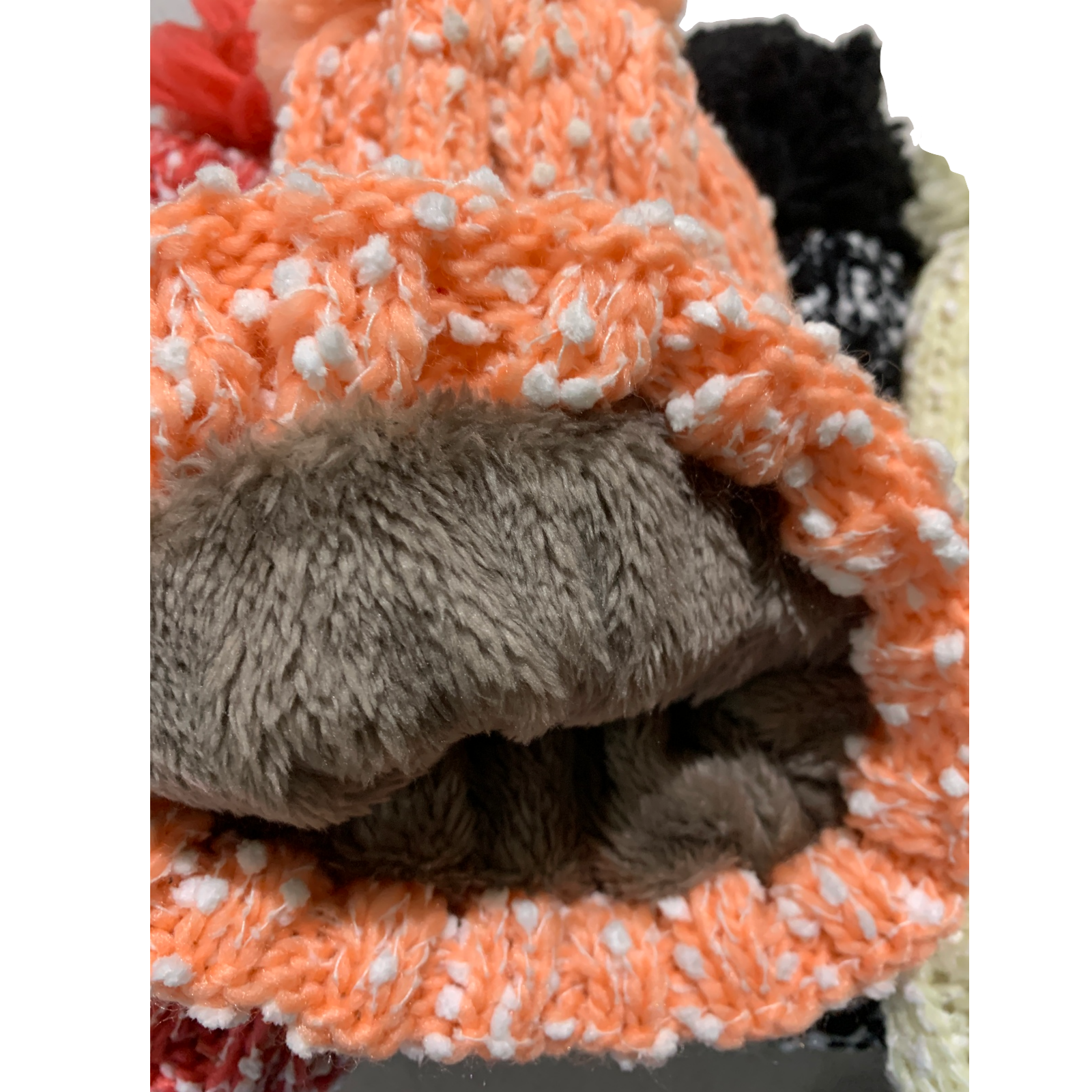 Womens Thick Knit Beanie Winter Fleece Lined Hat Warm Faux Fur Pom Ski