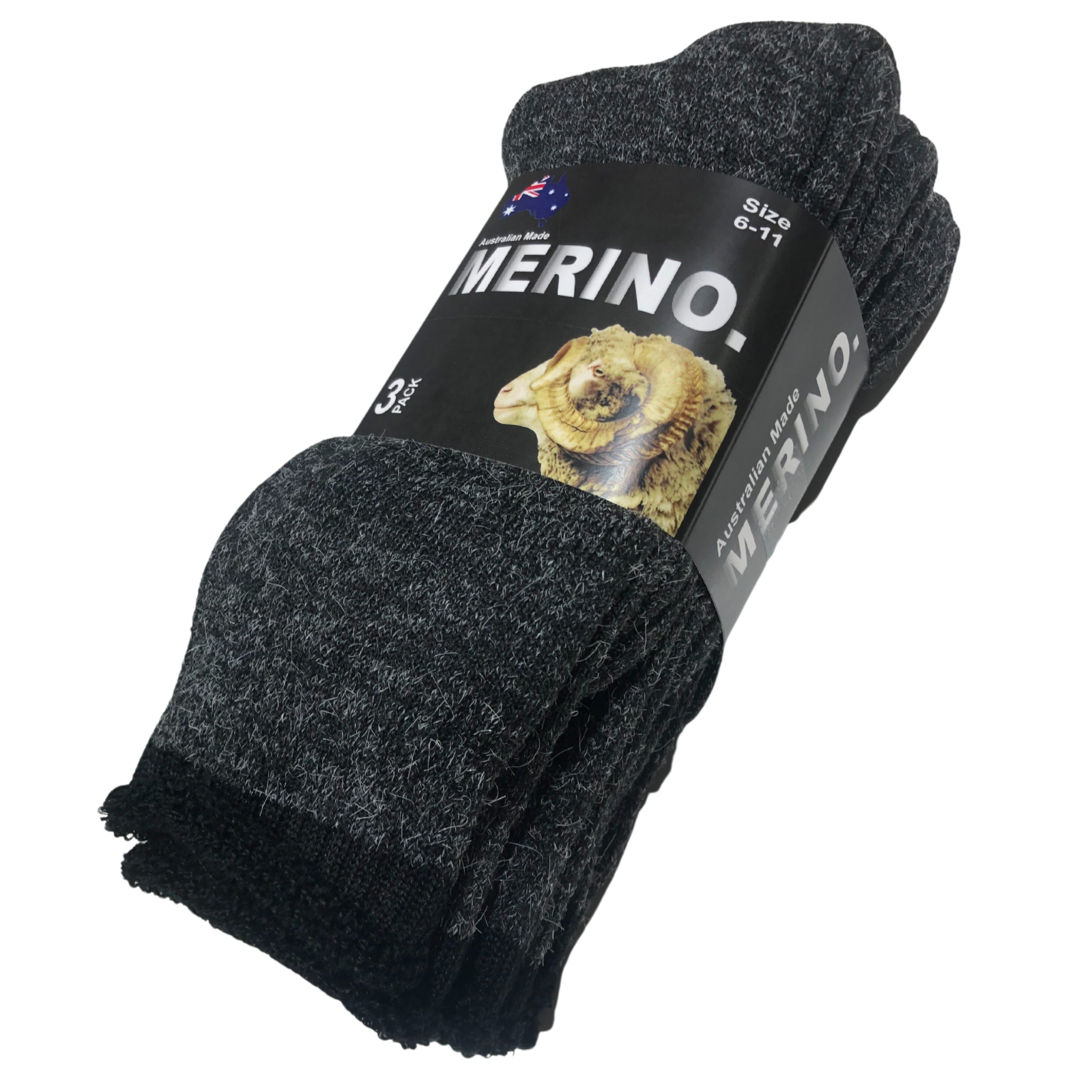 9 Pairs MERINO WOOL SOCKS Mens Heavy Duty Premium Thick Work Socks Cushion in Charcoal