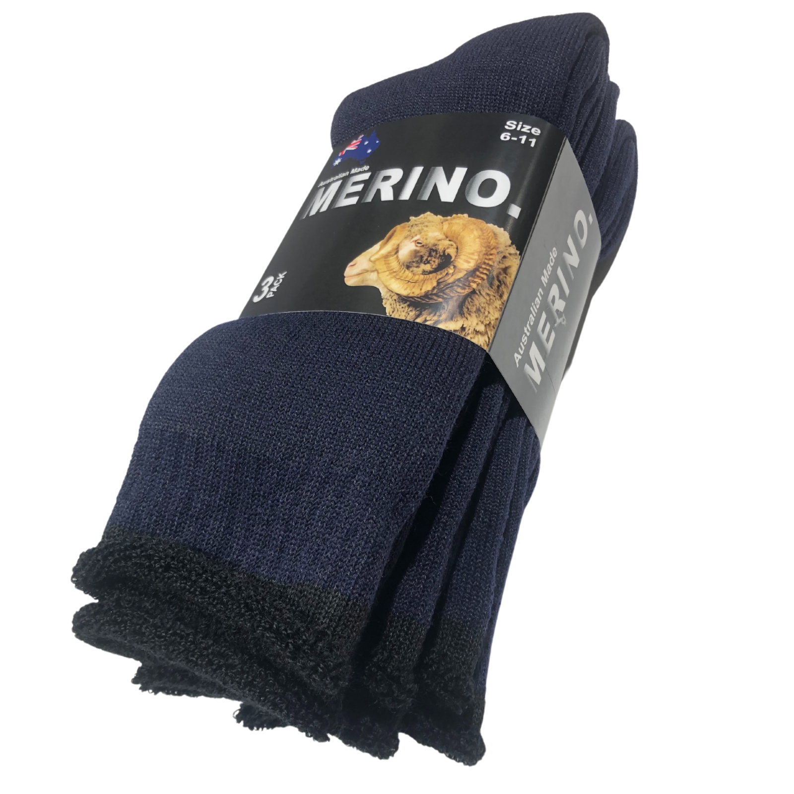 9 Pairs MERINO WOOL SOCKS Mens Heavy Duty Premium Thick Work Socks Cushion in Navy Blue