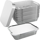 320x Aluminium Disposable Foil Food Container Trays Pans w/ Lids Covers Bulk 22x15x4.5cm