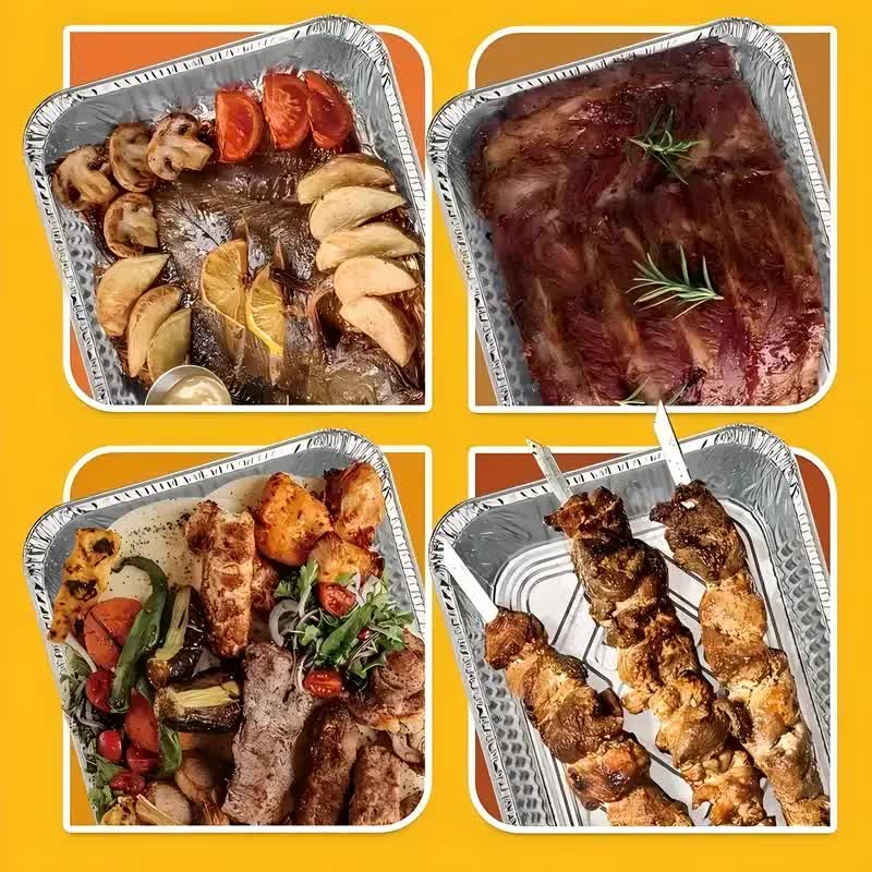 240x Aluminium Disposable Foil Food Container Trays Pans Baking Roast Bulk 32.5x26x5.5cm