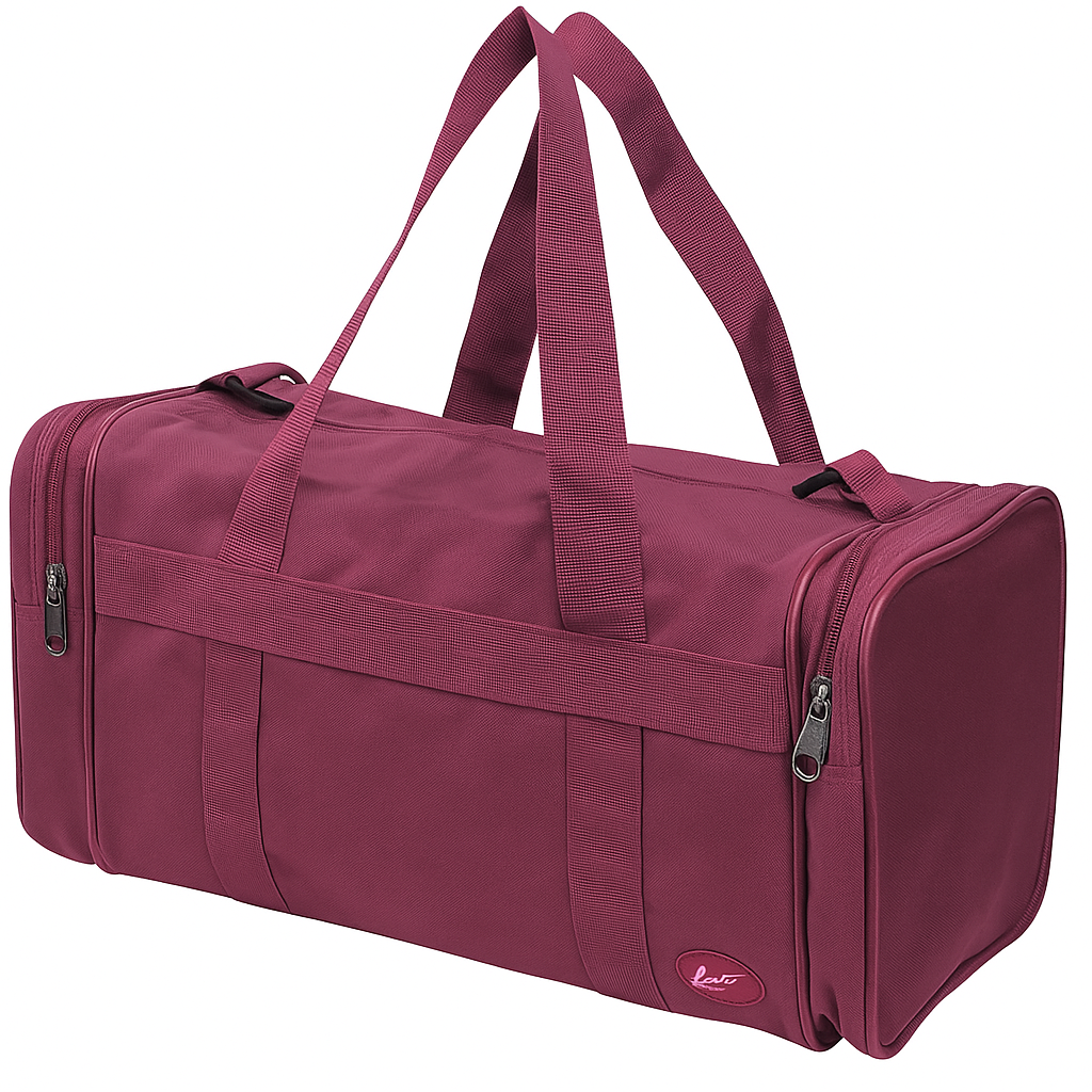 28L Travel Foldable Duffel Bag Gym Sports Luggage Foldaway School Bags - Maroon
