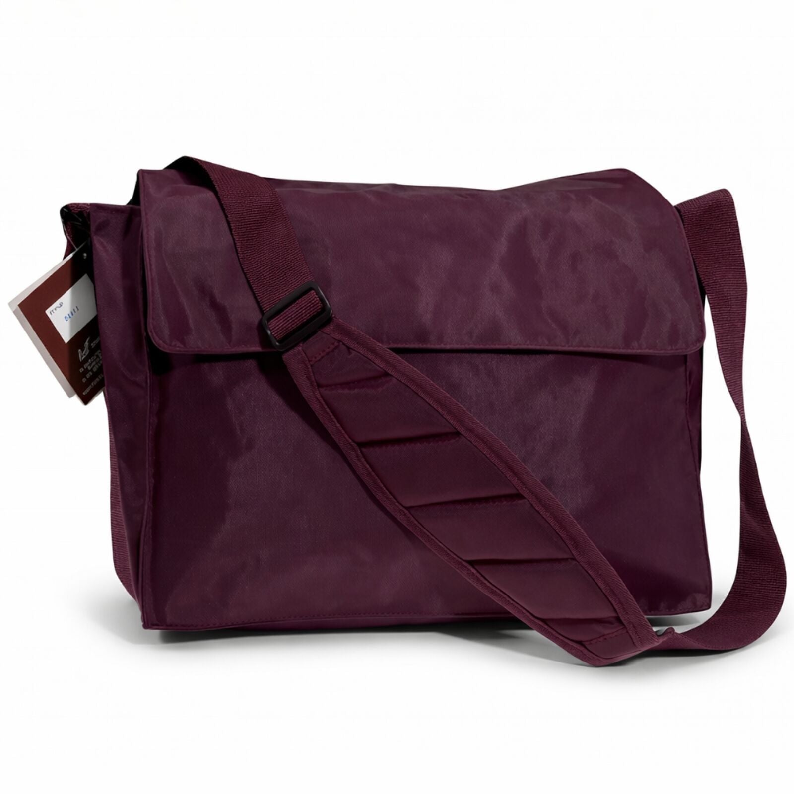 Leuts Tote Shoulder Bag Nylon Waterproof School Library Books Messenger - Maroon