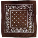 BANDANA Paisley 100% COTTON Head Wrap Durag Bandanna Summer Scarf Mask - Brown
