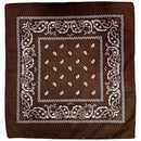 BANDANA Paisley 100% COTTON Head Wrap Durag Bandanna Summer Scarf Mask - Brown