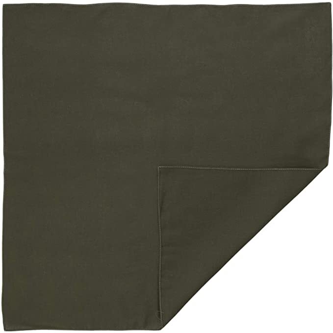 Plain Bandana 100% COTTON Head Wrap Durag Bandanna Summer Biker Scarf Mask - Army Green