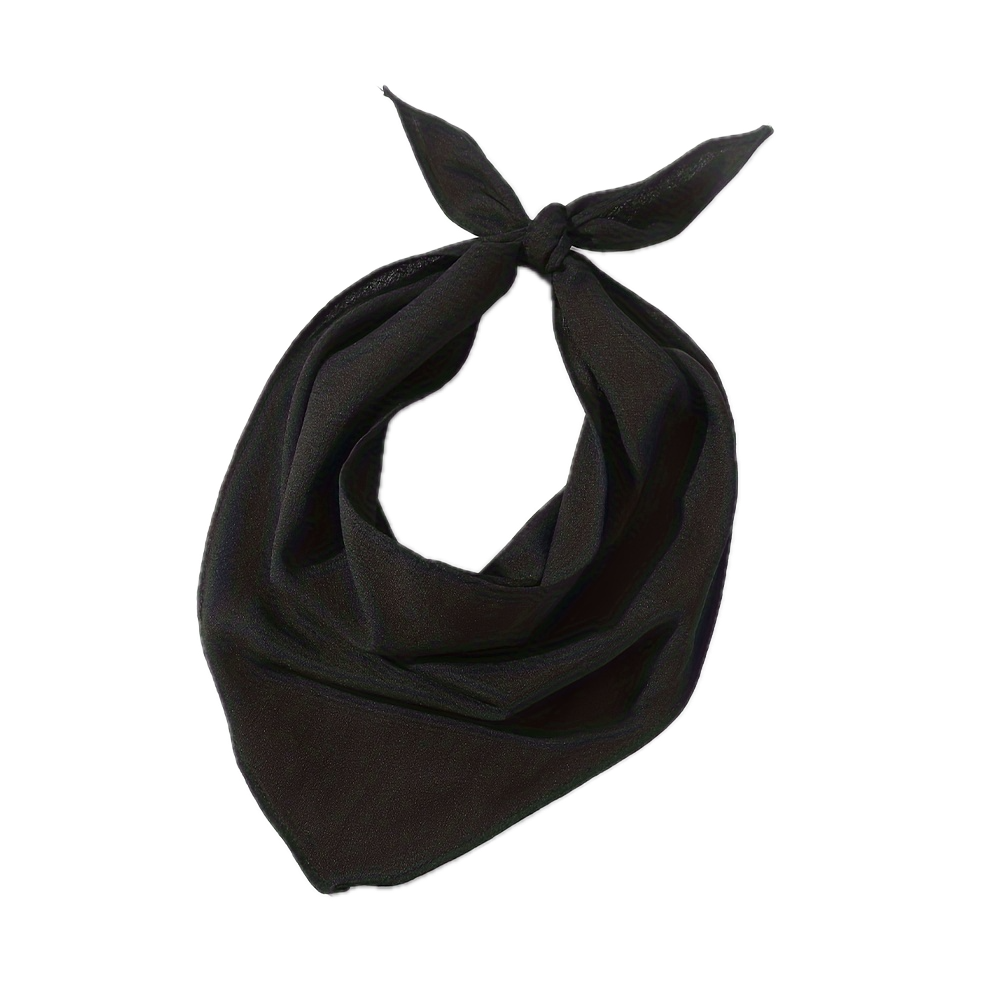 Plain Bandana 100% COTTON Head Wrap Durag Bandanna Summer Biker Scarf Mask - Plain Black