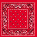 BANDANA Paisley 100% COTTON Head Wrap Durag Bandanna Summer Biker Scarf Mask - Red
