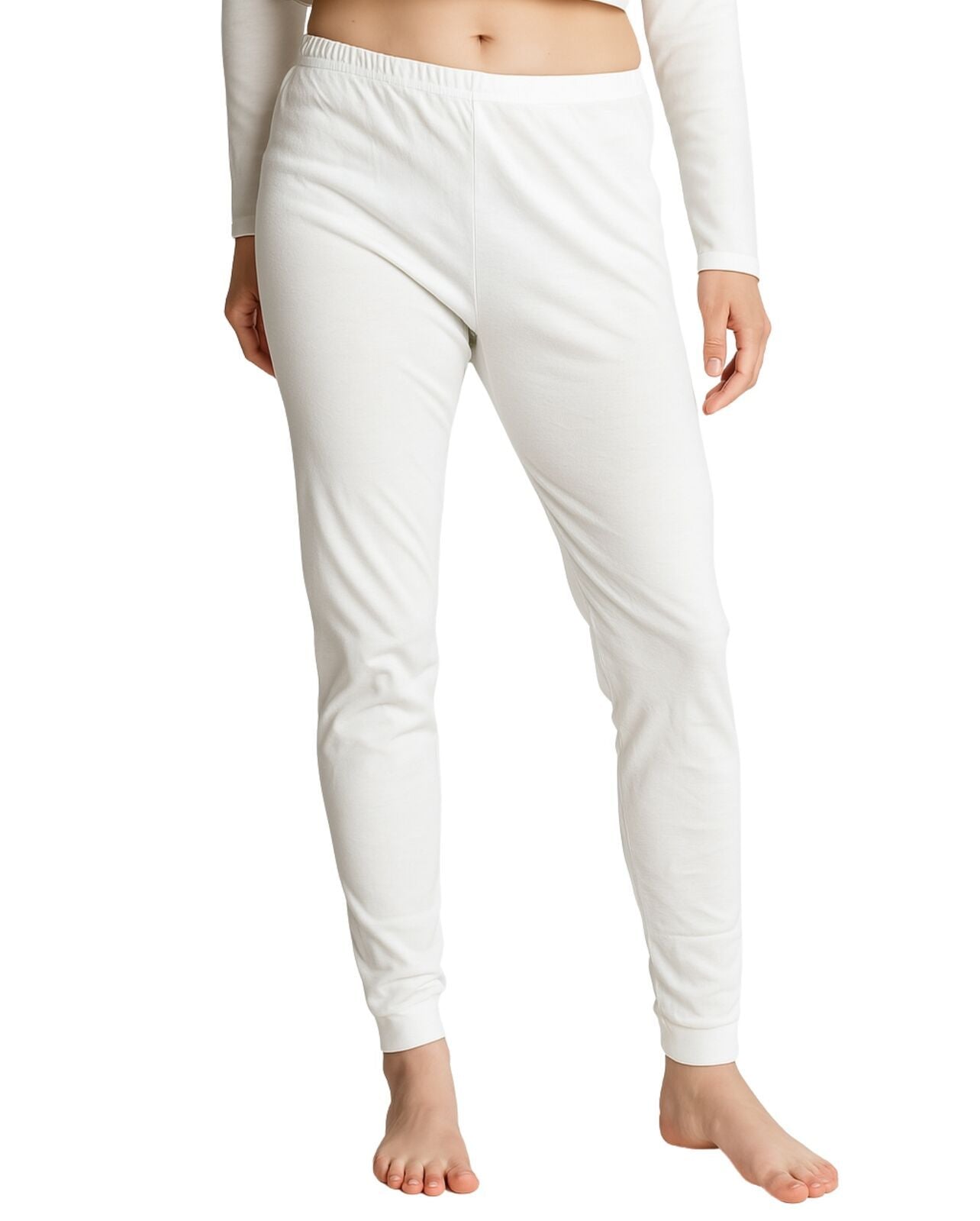 Womens Merino Wool Long Janes Thermal Underwear Layer Thermals Leggings Pants - Beige