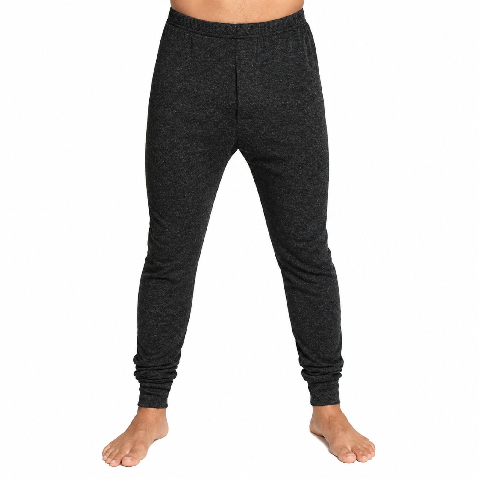 Mens Thermal Long John Pants Merino Wool Blend Base Layer Winter Warm - Black