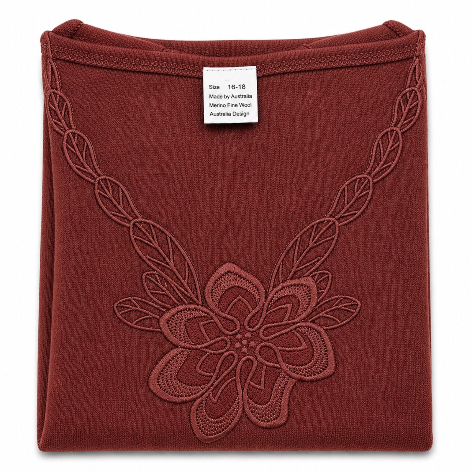 Womens Merino Wool Blend Thermal Top Long Sleeve V Neck Spencer Warm - Burgundy