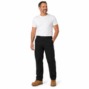 Mens CARGO PANTS Work Wear Trousers 100% COTTON Tradie Pockets Military 310gsm - Black