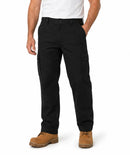 Mens CARGO PANTS Work Wear Trousers 100% COTTON Tradie Pockets Military 310gsm - Black