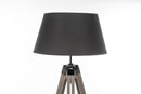 LARGE TRIPOD FLOOR LAMP Linen Shade Modern Light Retro Vintage Wooden