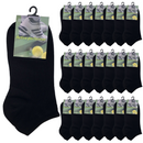 24x COTTON ANKLE SOCKS Sport Low Cut Mens Womens Running  BULK Anklet - Black