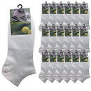 24x COTTON ANKLE SOCKS Sport Low Cut Mens Womens Running  BULK Anklet - White