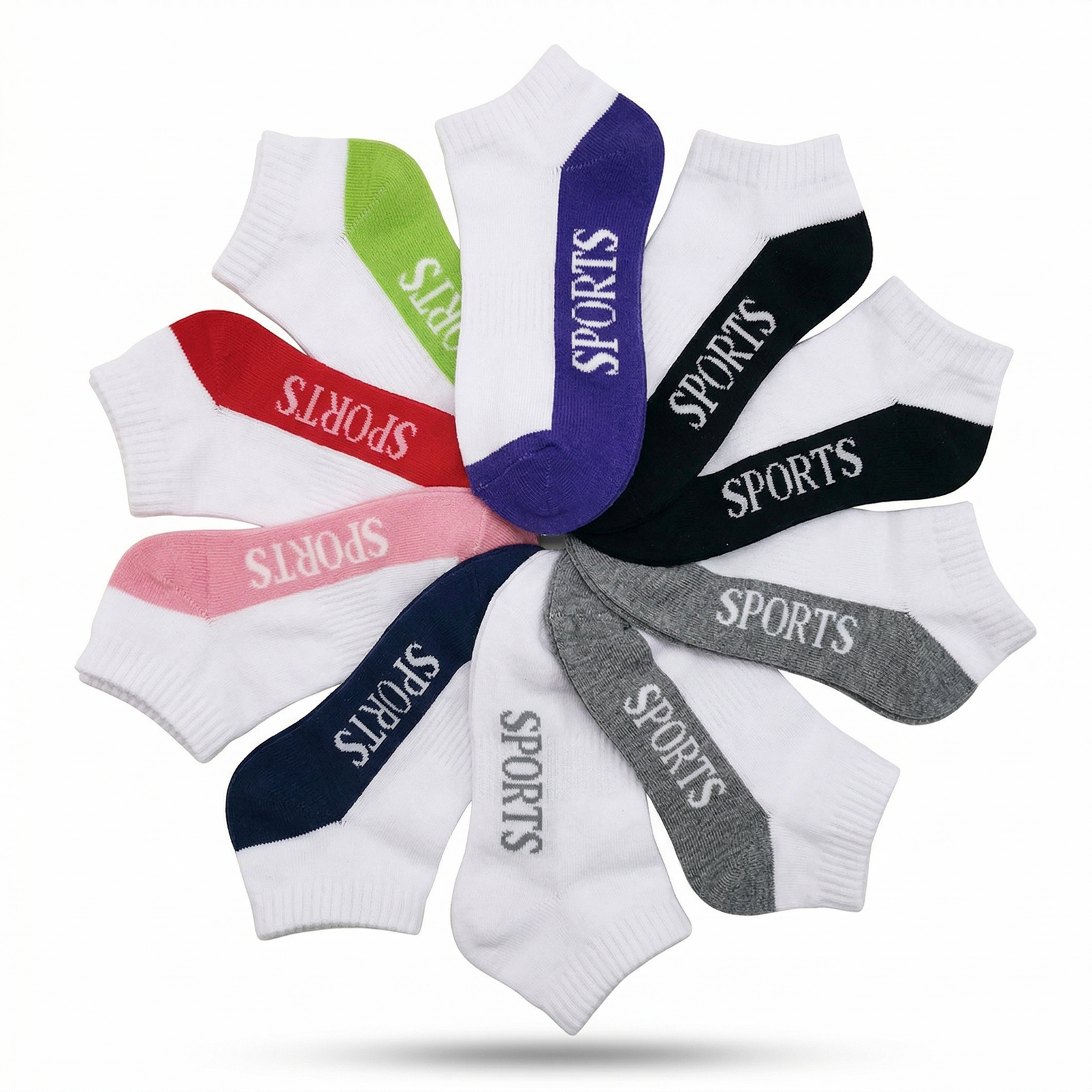 9x COTTON ANKLE SOCKS Sport Cushion Foot Low Cut Running - Assorted Colours Bulk