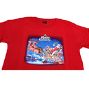 100% Cotton Adult Christmas T Shirt Xmas Top Santa Red White Party Costume - Red