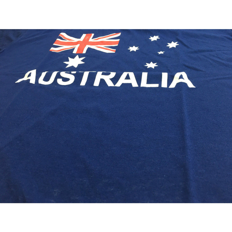 Adult AUSTRALIAN T Shirt Australia Day 100% COTTON Souvenir Tee Top Flag - Blue - Small
