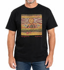 Mens Australia T Shirt Aboriginal Art 100% Cotton Souvenir Indigenous Tee in Black