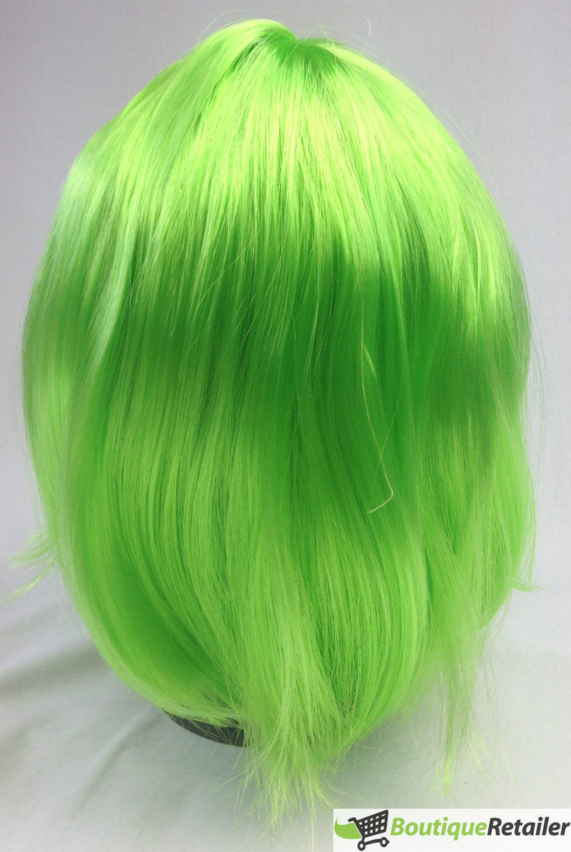 Bob Wig Costume Short Straight Fringe Cosplay Party Full Hair Womens Fancy Dress - Green