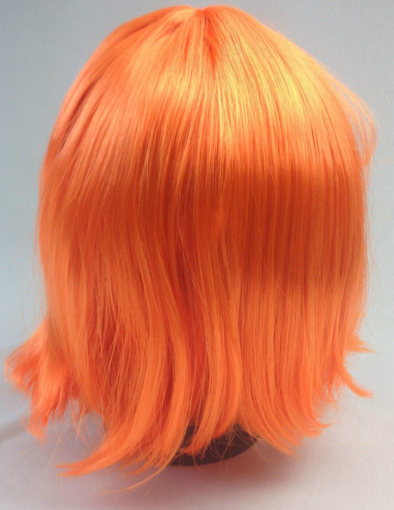 Bob Wig Costume Short Straight Fringe Cosplay Party Full Hair Womens Fancy Dress - Orange