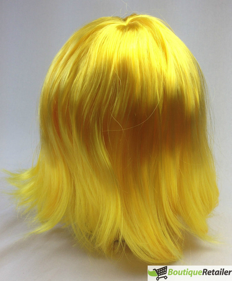 Bob Wig Costume Short Straight Fringe Cosplay Party Full Hair Womens Fancy Dress - Yellow