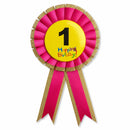 Kids Birthday Badge Rosette with Ribbon Party Favour Fancy Dress - Age 1 Pink