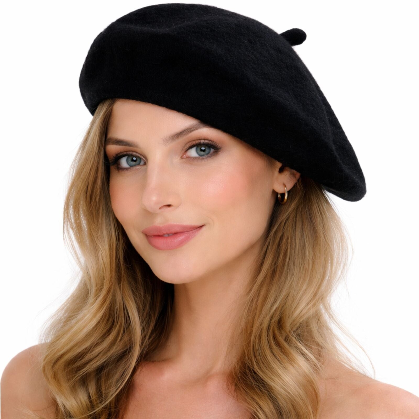 Unisex French Beret Hat Military Army Style Beanie Winter Warm Cap - Black