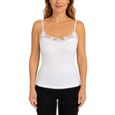 Womens Camisole Top 100% Cotton Cami Strap Singlet Basic Tank Shirt - Natural