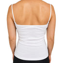 Womens Camisole Top 100% Cotton Cami Strap Singlet Basic Tank Shirt - Natural