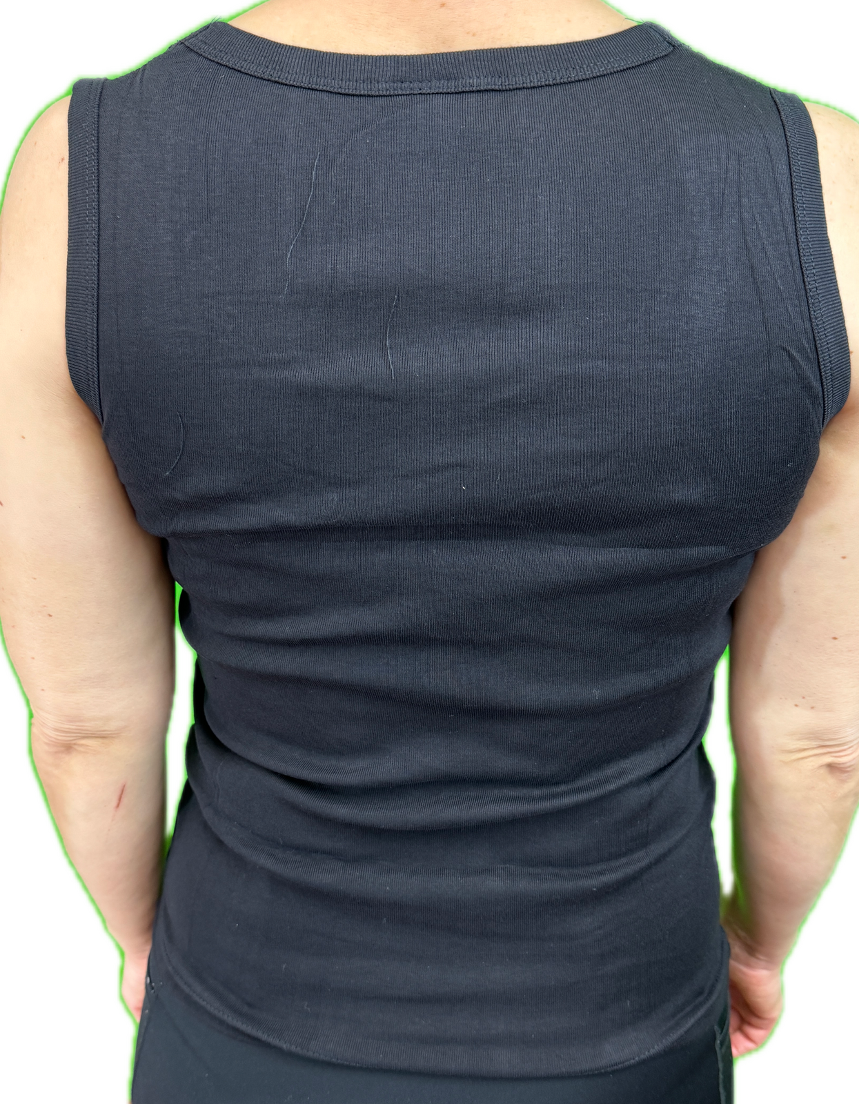 Ladies Sleeveless Singlet Top Womens Summer Basic Tank Shirt Lace Motif Front - Black