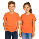 KIDS PLAIN T SHIRT Childrens Child 100% COTTON Boys Girls Basic Blank Tee Top - Orange