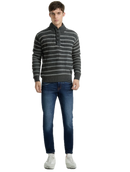 Mens Knit Jumper Button Up Pullover Sweater Knitted Casual Cardigan Warm Winter - Grey - M