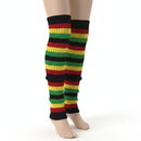 Pair of Womens Leg Warmers Disco Winter Knit Dance Party Crochet Legging Socks Costume - Indigenous Colours
