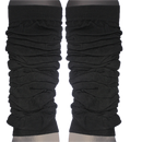 LEG WARMERS Knitted Womens Neon Party Knit Ankle Fluro Dance Costume 80s Pair - Black