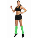 LEG WARMERS Knitted Womens Neon Party Knit Ankle Fluro Dance Costume 80s Pair - Fluro Green