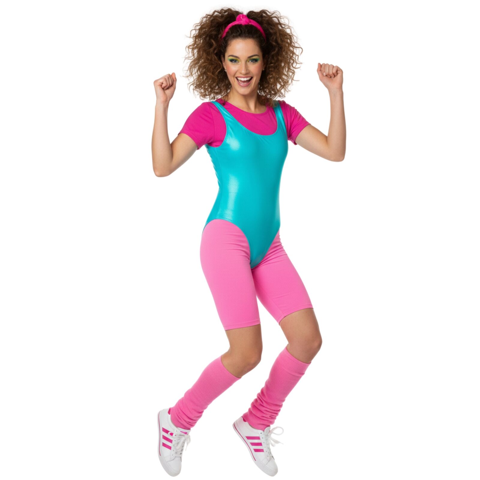 LEG WARMERS Knitted Womens Neon Party Knit Ankle Fluro Dance Costume 80s Pair - Light Pink