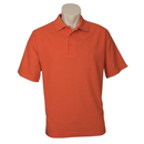 Mens Polo Top Shirt Plain Casual Short Sleeve Pique Knit UPF T-Shirt - Orange
