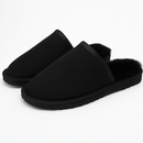 Sheepskin Wool Unisex Slippers Scuffs Slip On Winter Ugg Slippers in Black
