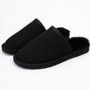 Sheepskin Wool Unisex Slippers Scuffs Slip On Winter Ugg Slippers in Black