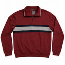 Mens Half Zip Fleece Jumper Pullover Cotton Polyester Blend Warm Sweater - Red