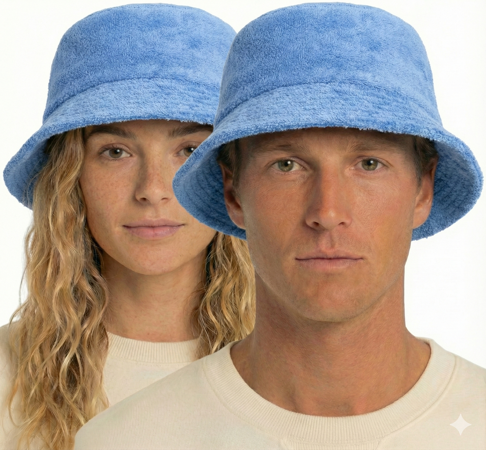 100% Cotton Terry Towelling Bucket Hat Daggy Fishing Camping Lad Cap in Sky Blue