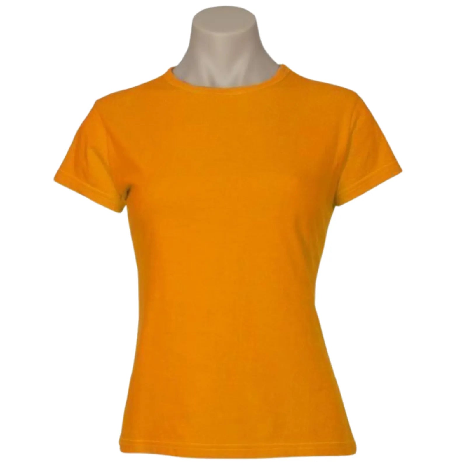 Womens 100% Cotton T-Shirt Plain Basic Tee Casual Top in Orange